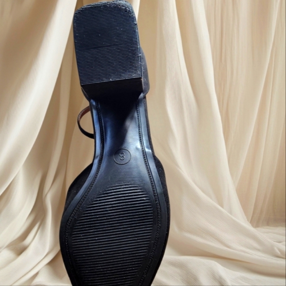 A New Day Black Ankle Strap Pump 9M w/Box - Picture 4 of 7